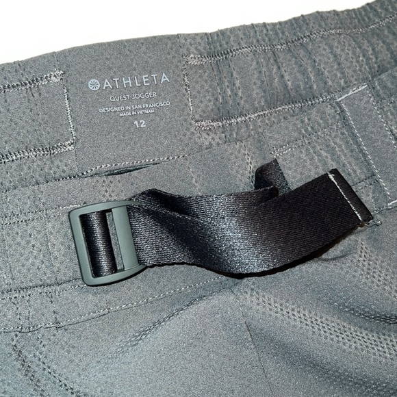 Athleta Pants Womens 12 Gray Quest Jogger Belted Activewear Athletic pull on - Picture 9 of 15